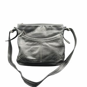 Tignanello Black Leather Crossbody Bag interior Pocket zipper broken